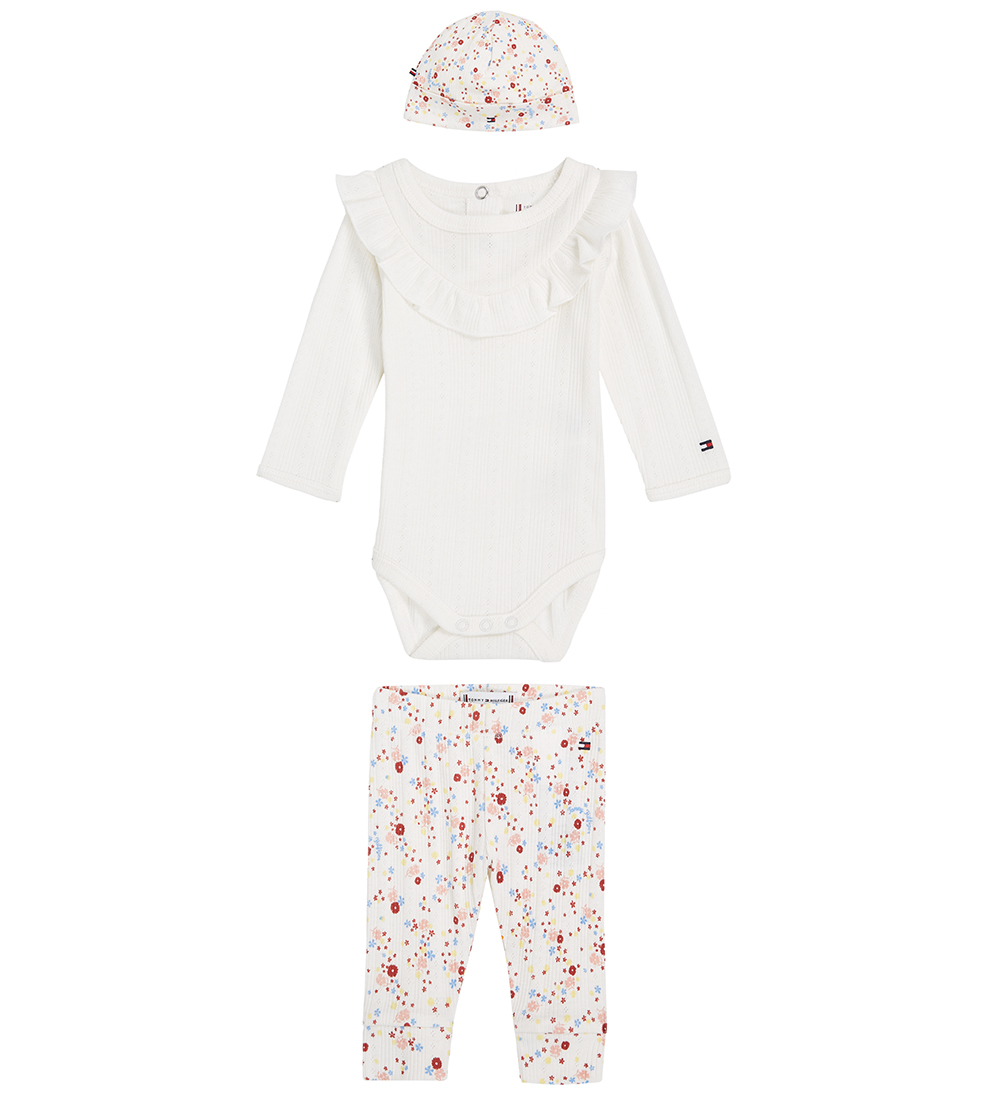 Tommy Hilfiger Gift Box - Bodysuit L/æ/Trousers/Beanie - White F
