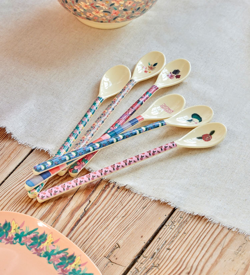 Rice Spoon - Melamine - Latte - Forest Flower
