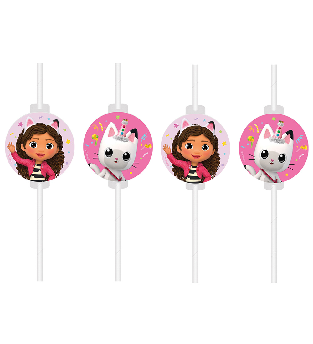 Decorata Party Straws - 4-Pack - Gabby's Dollhouse