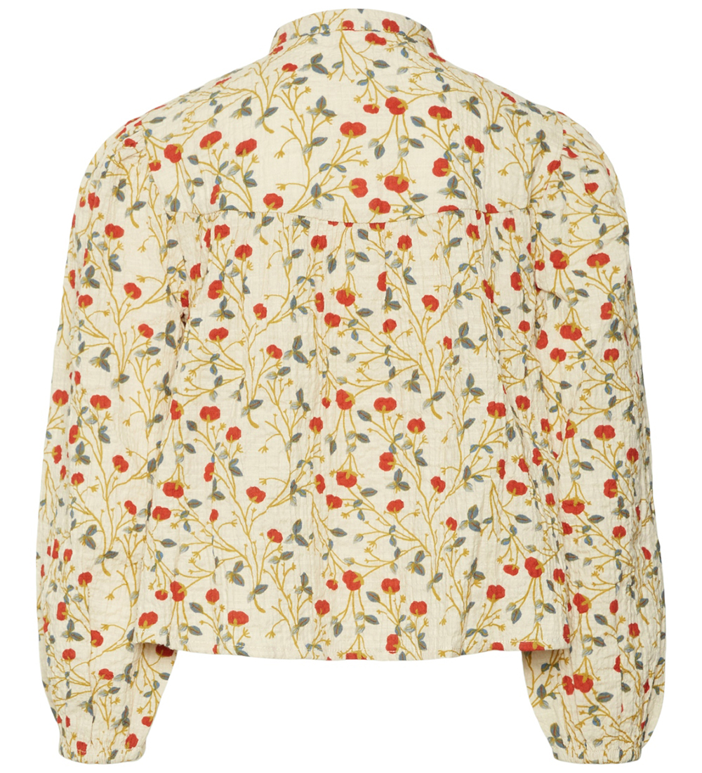Vero Moda Girl Bluse - VmBia - Oyster Grau/Tomate