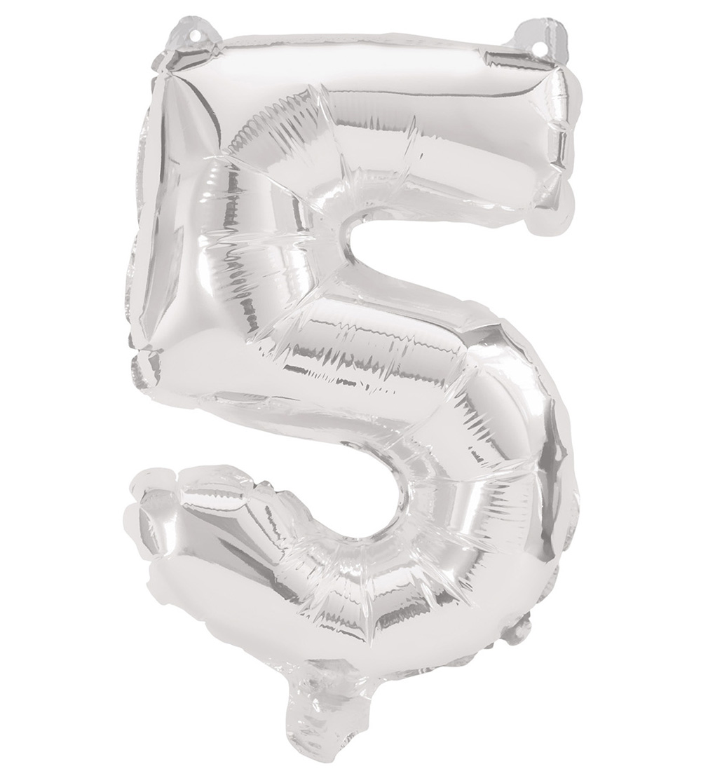 Decorata Party Foil balloon - 95 cm - No 5 - Silver