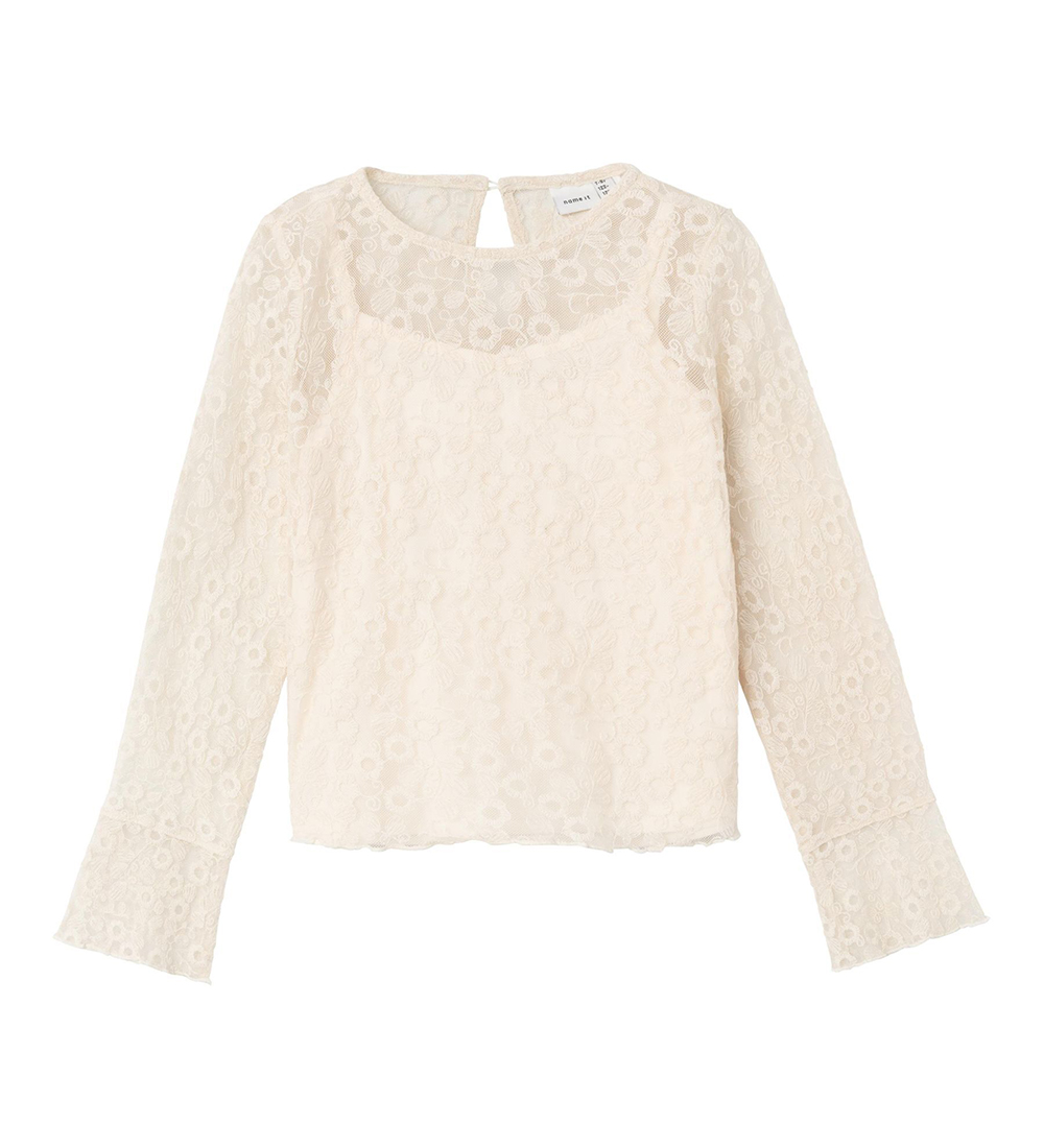 Name It Blouse - NkfHunicia - Short Yop LS - Jet Stream
