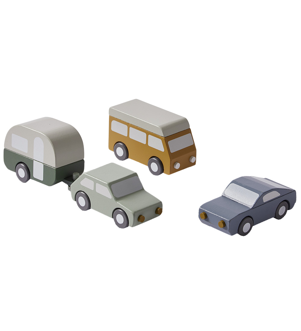 Voitures Flexa - Bois - Play - 4 Parties - Multi