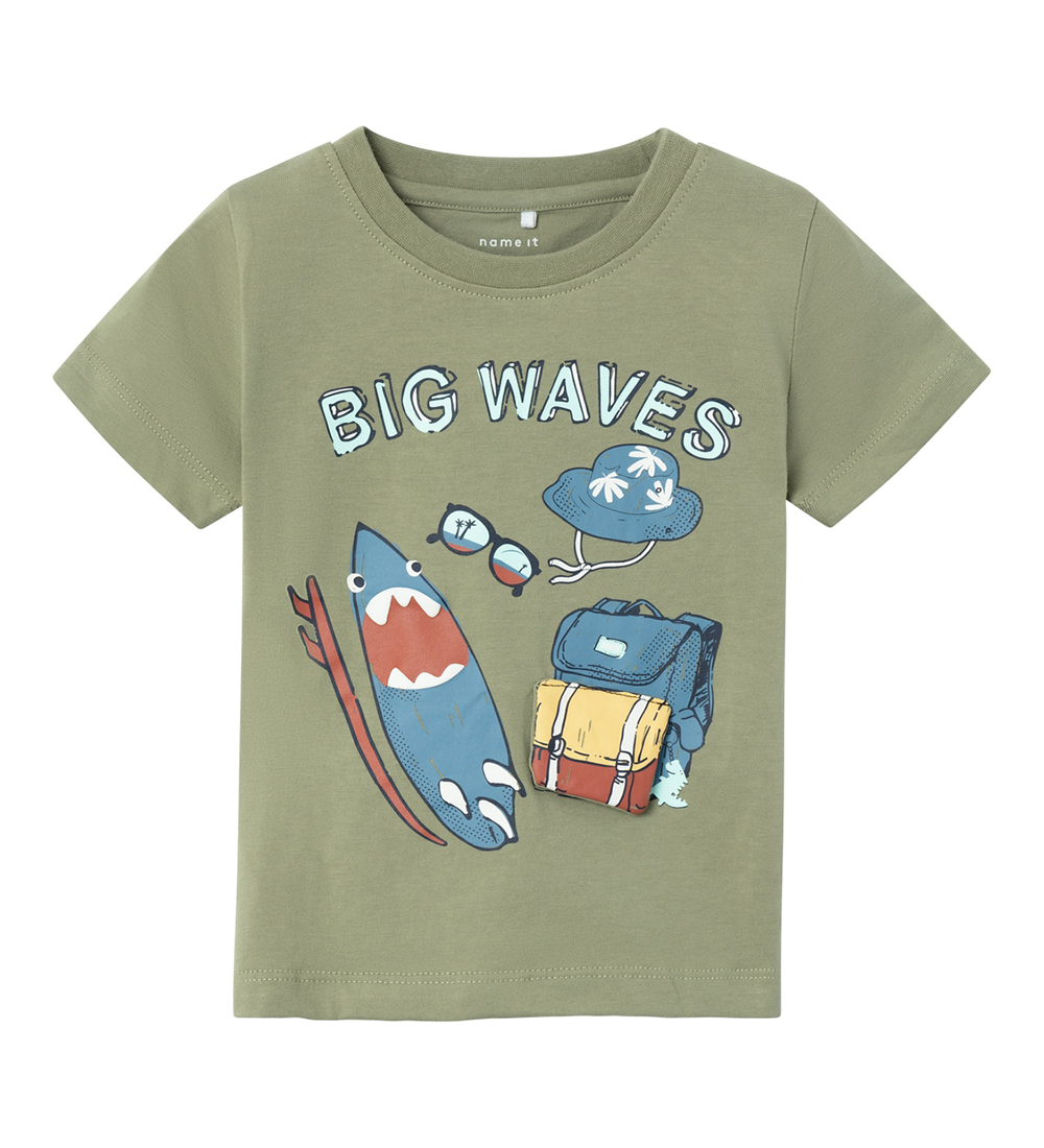Name It T-shirt - NmmHug - Oil Green
