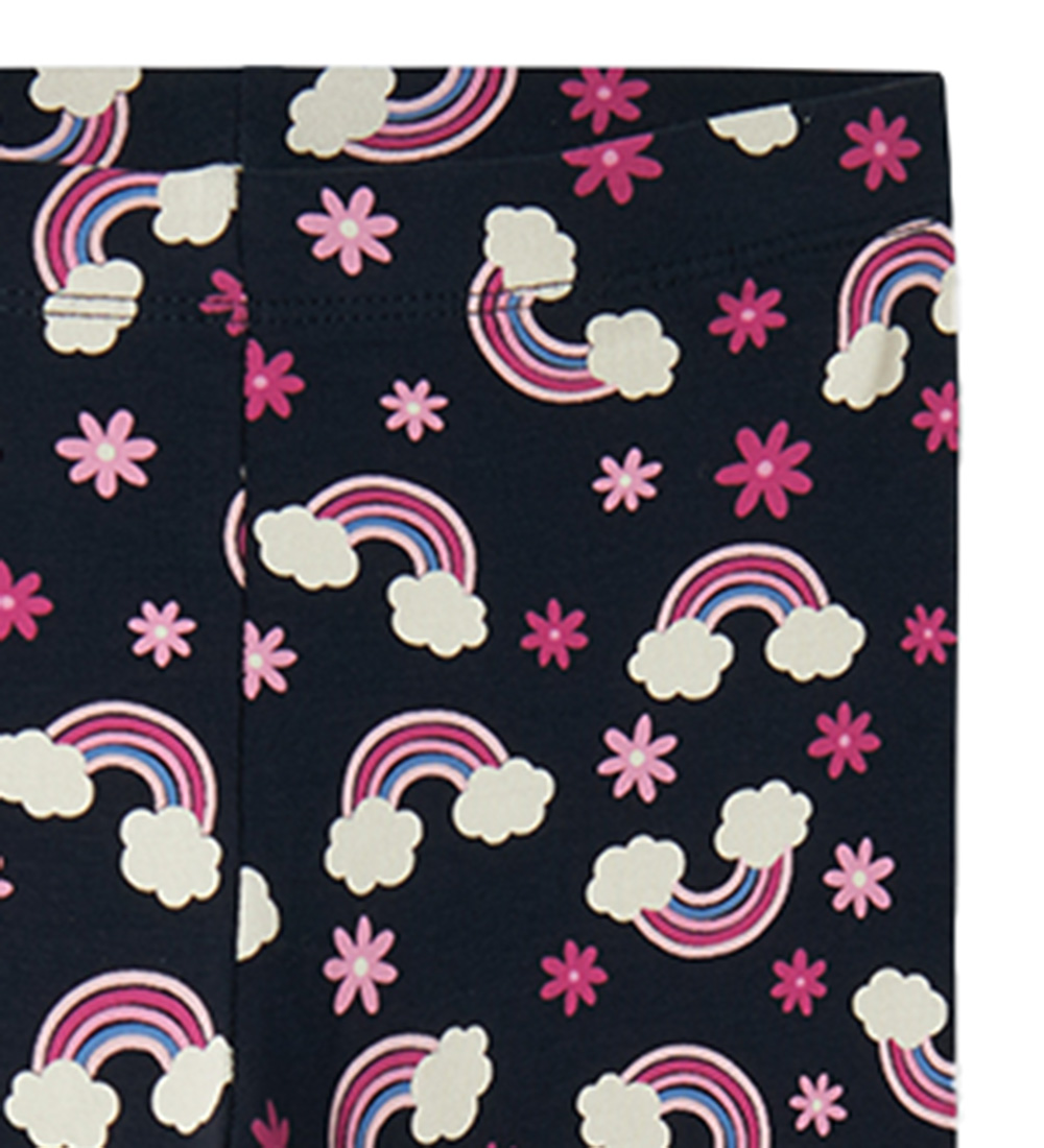 Name It Leggings - NmfVivian - Dark Sapphire w. Rainbows