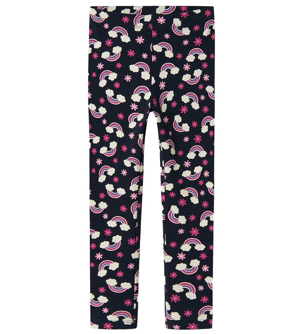 Name It Leggings - NmfVivian - Dark Sapphire w. Rainbows