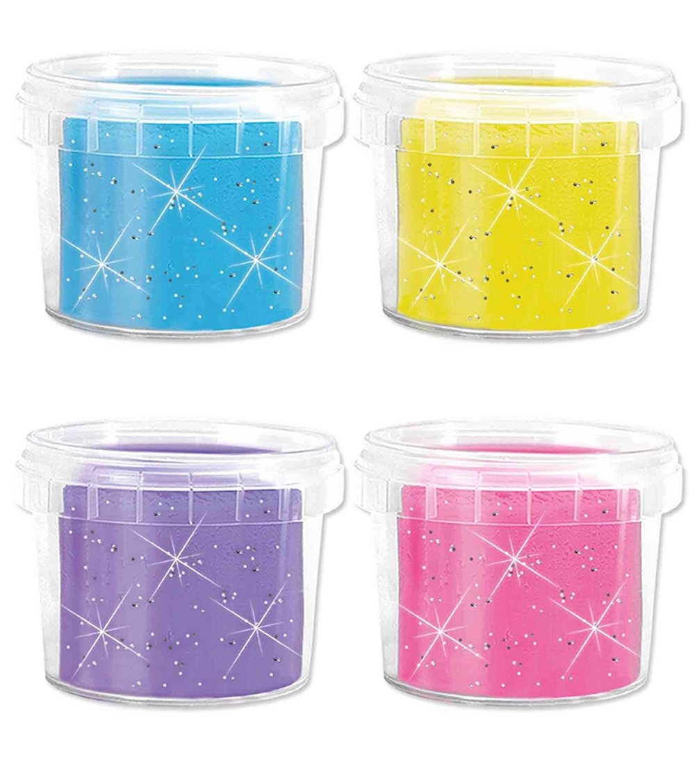 SES Creative Play Dough - 4x90gr - Silky soft Glitter