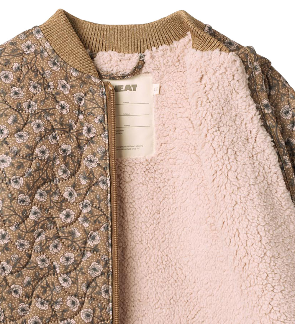 Wheat Thermo Jacket w. Lining - Helga - Caramel Anemones