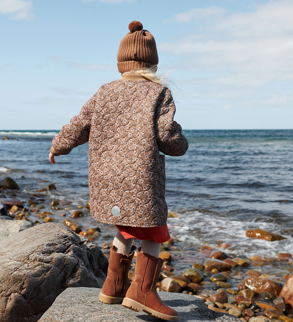 Wheat Thermo Jacket w. Lining - Helga - Caramel Anemones