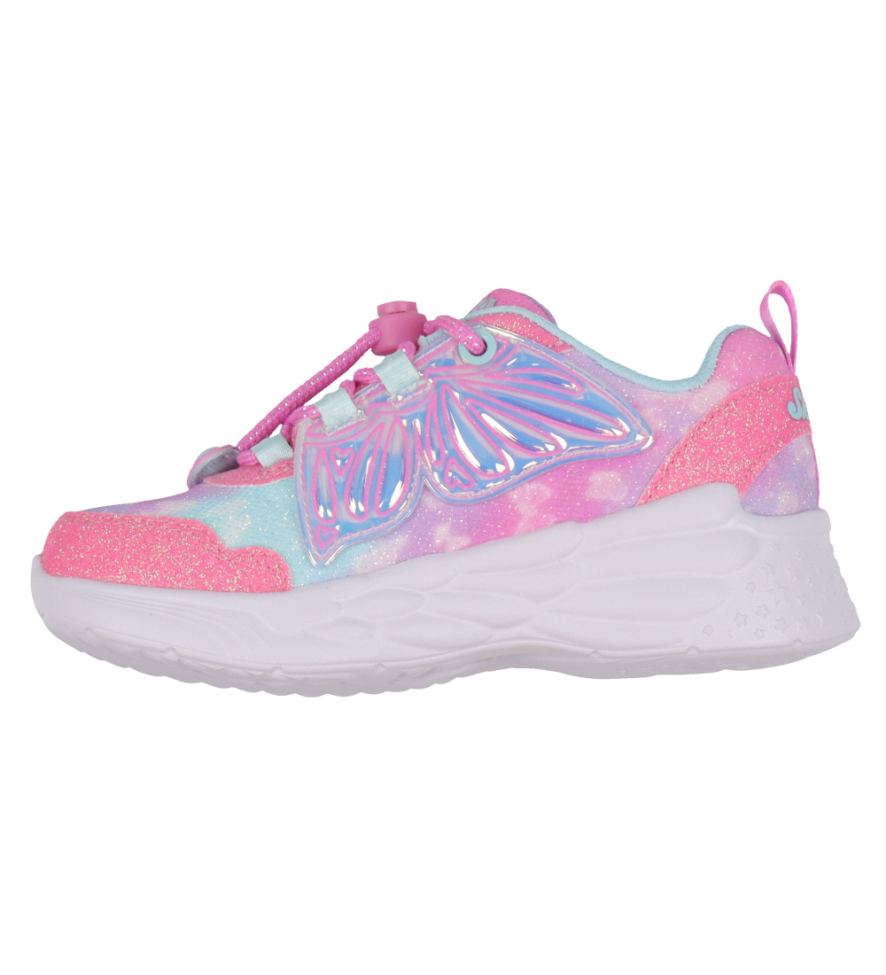 Skechers Skor m. Ljus - Wing Brites - Rosa/Turquoise