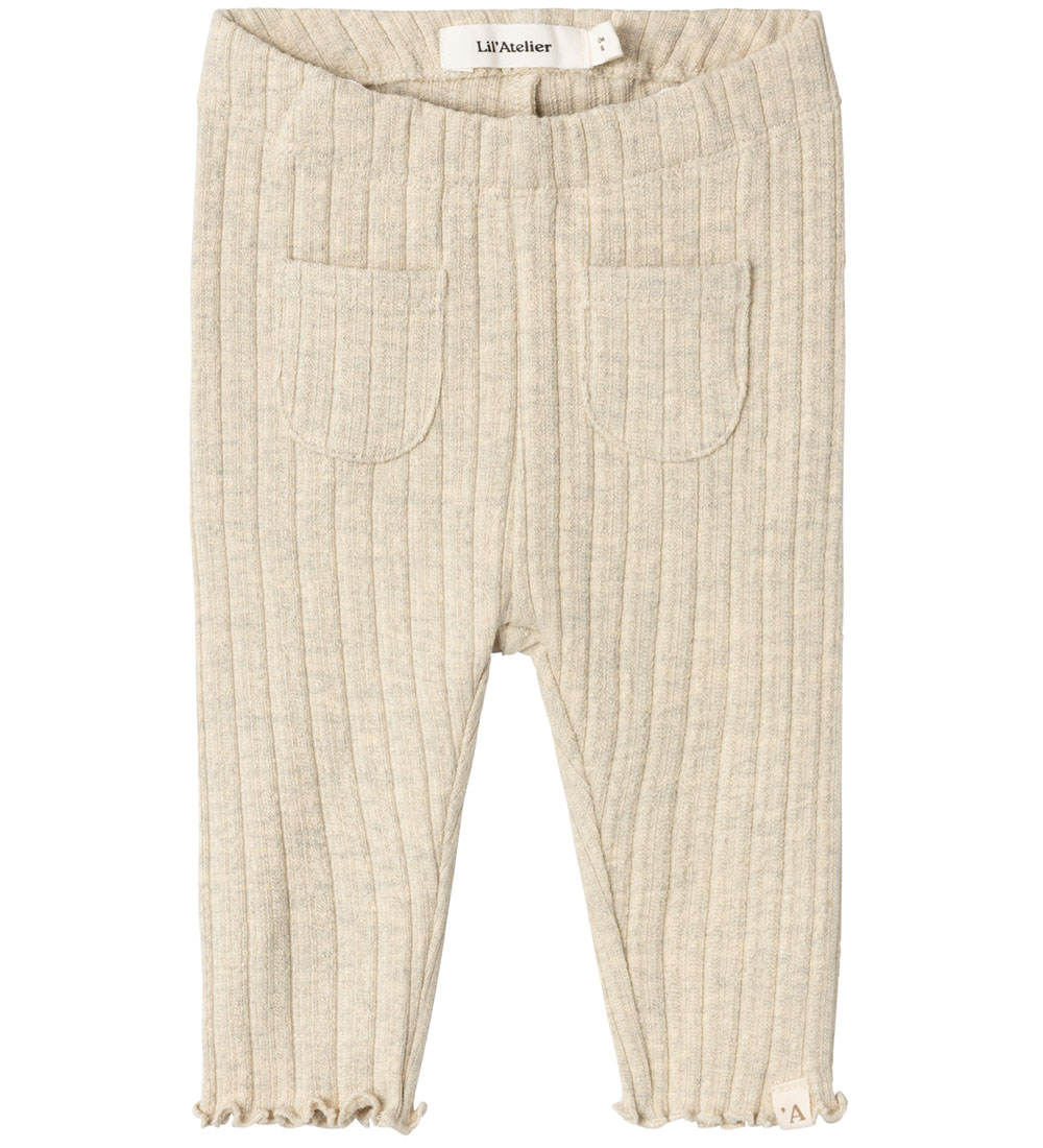 Lil' Atelier Leggings - NbfNiva - Bleikt Sandur/Melange