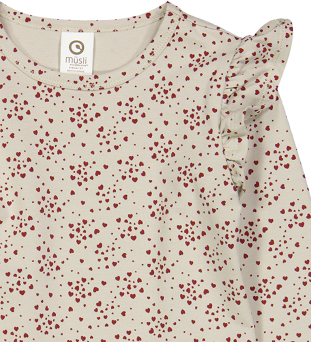 Müsli Blouse - Love Frill - Soft Green/Cabernet