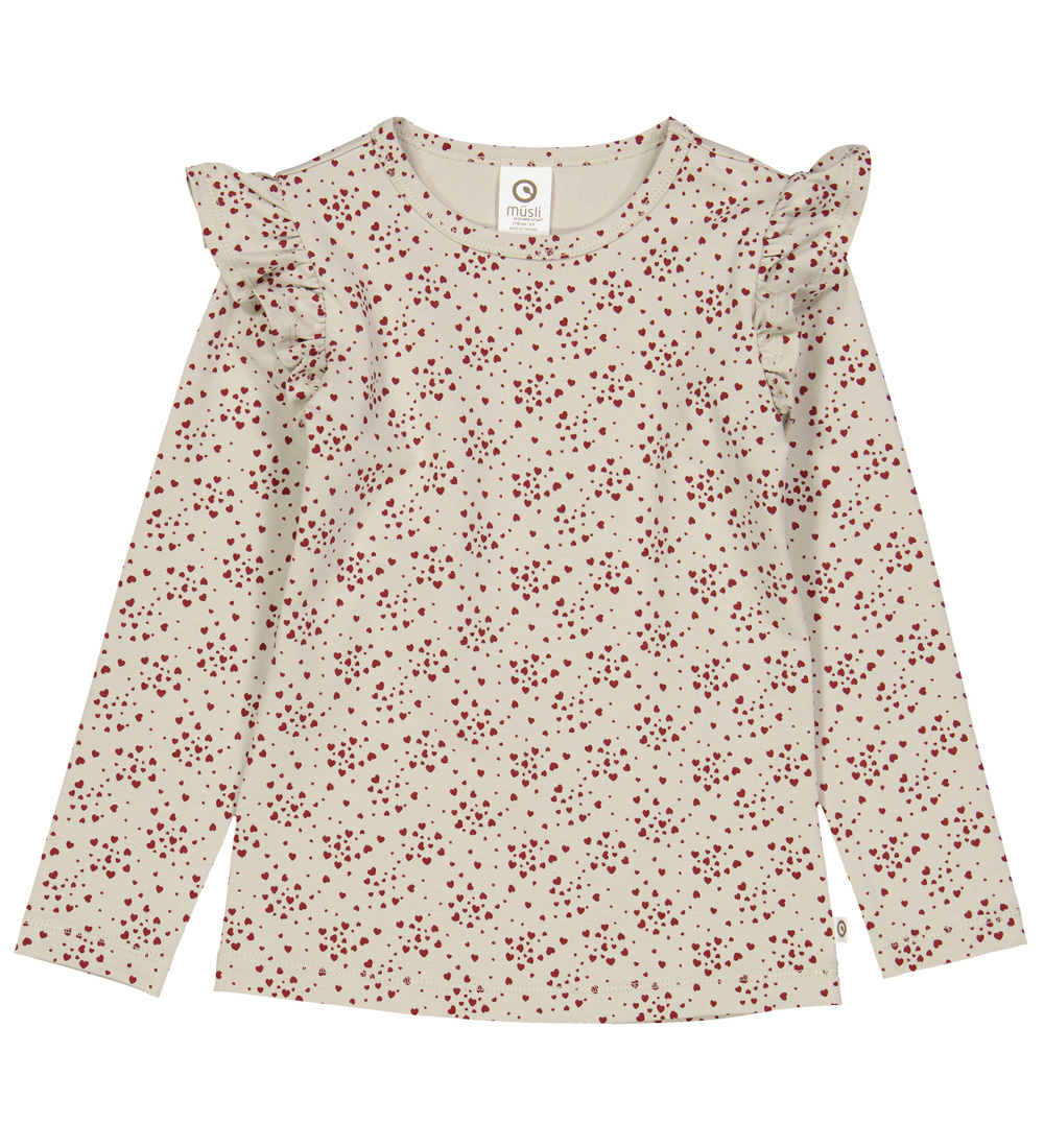 Müsli Blouse - Love Frill - Soft Green/Cabernet