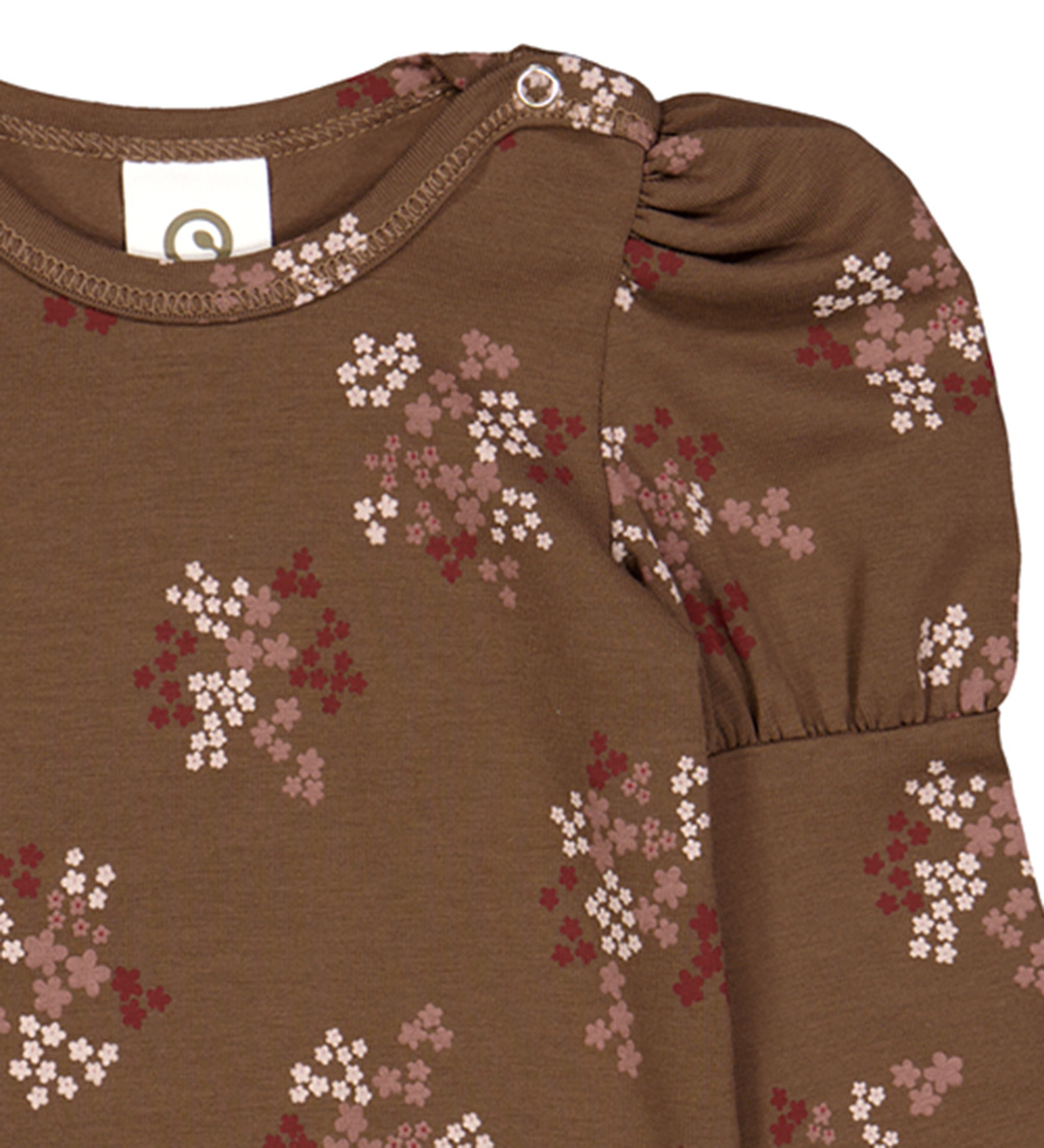 Müsli Bodysuit L/æ - Flora Puff - Bark/Cabernet/Nightingale