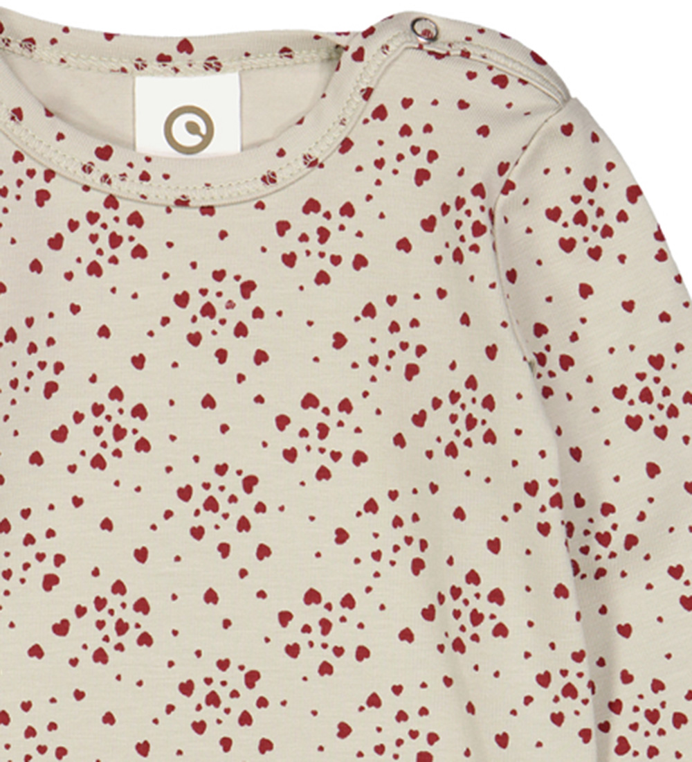 Müsli Bodysuit L/æ - Love - Soft Green/Cabernet