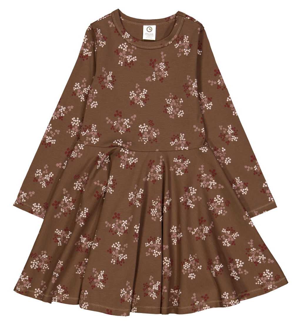 Müsli Kleid - Flora Swing - Bark/Cabernet/Nachtigall
