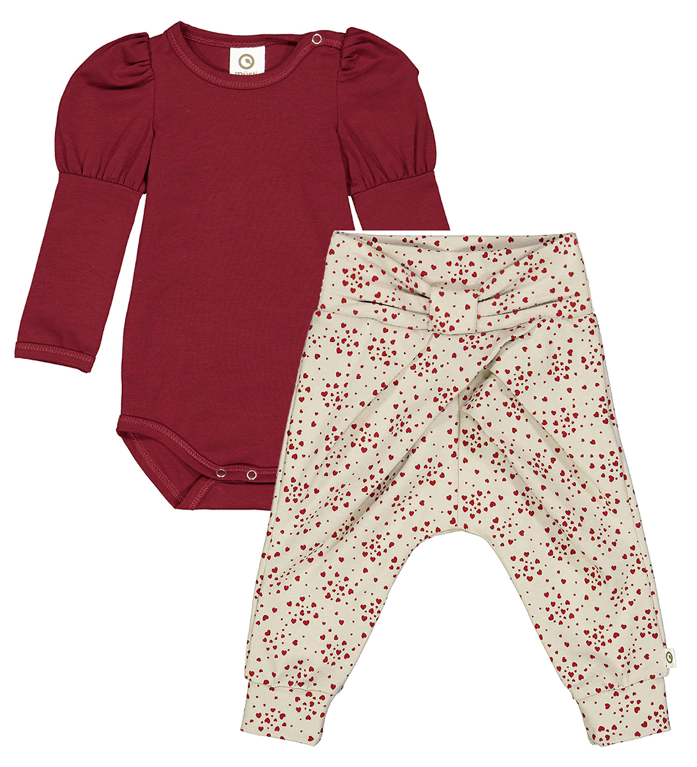 Müsli Set - Romper L/æ/Broek - Love - Cabernet
