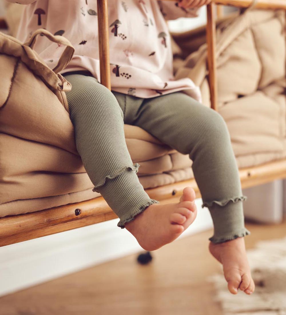 Müsli Leggings - Rib - Cozy Ég - Ljóð Green