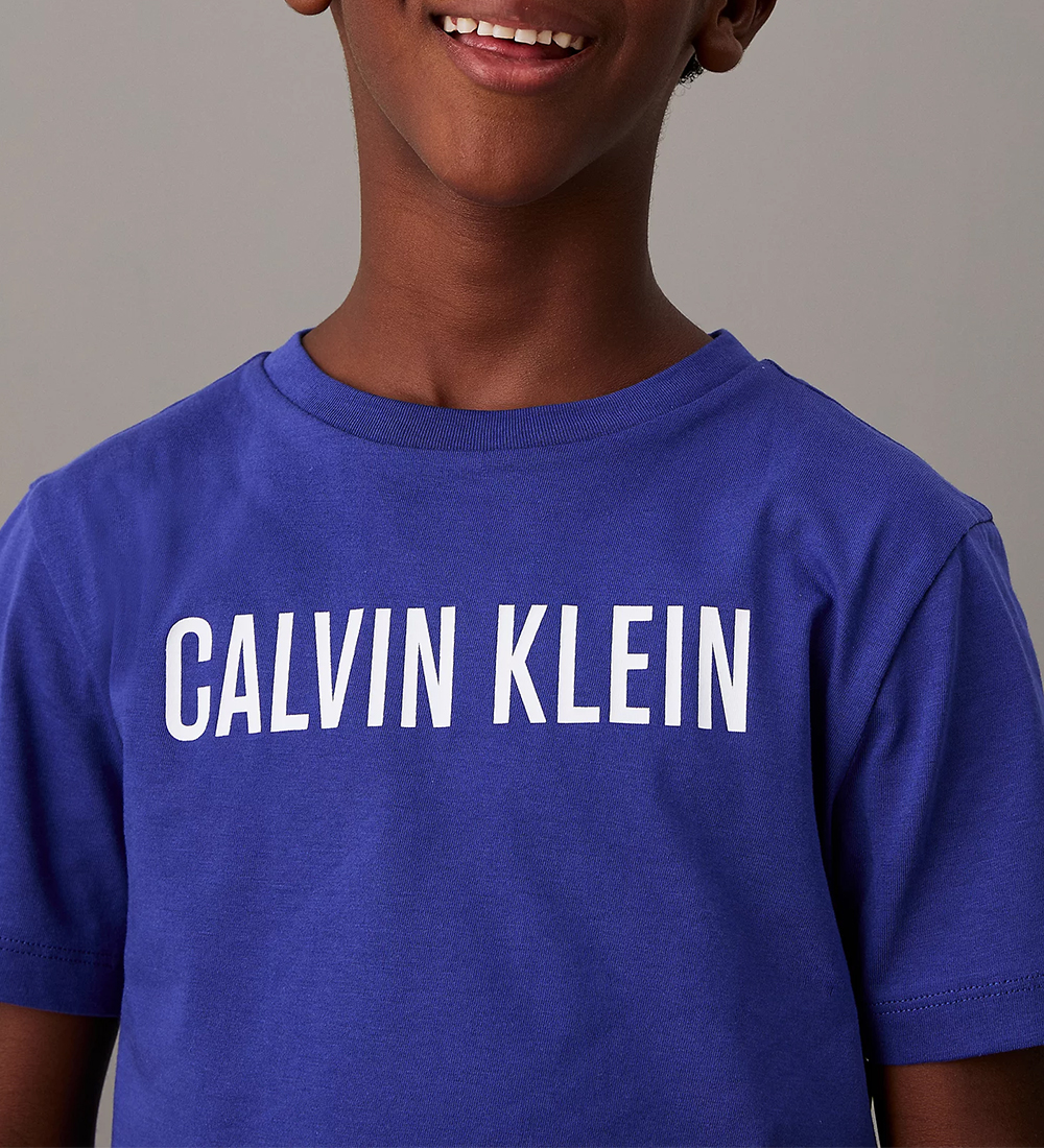 Calvin Klein Pyjama Set - Blue/Black w. White