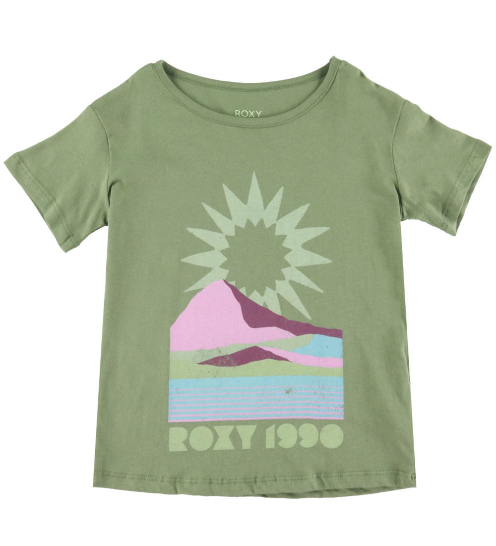 Roxy Stuttermabolur - Dagur Önd Nótt - Vintage B - Olía Green