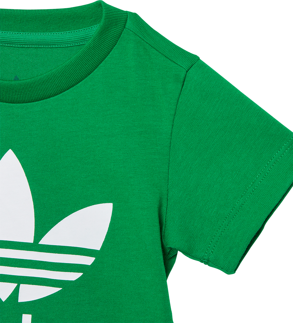 adidas Originals T-shirt - Trefoil - Green/White