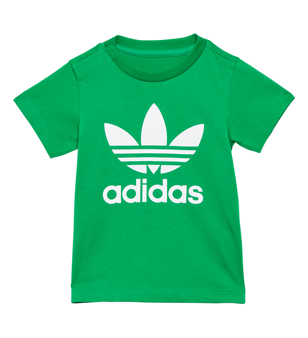 adidas Originals T-shirt - Trefoil - Green/White