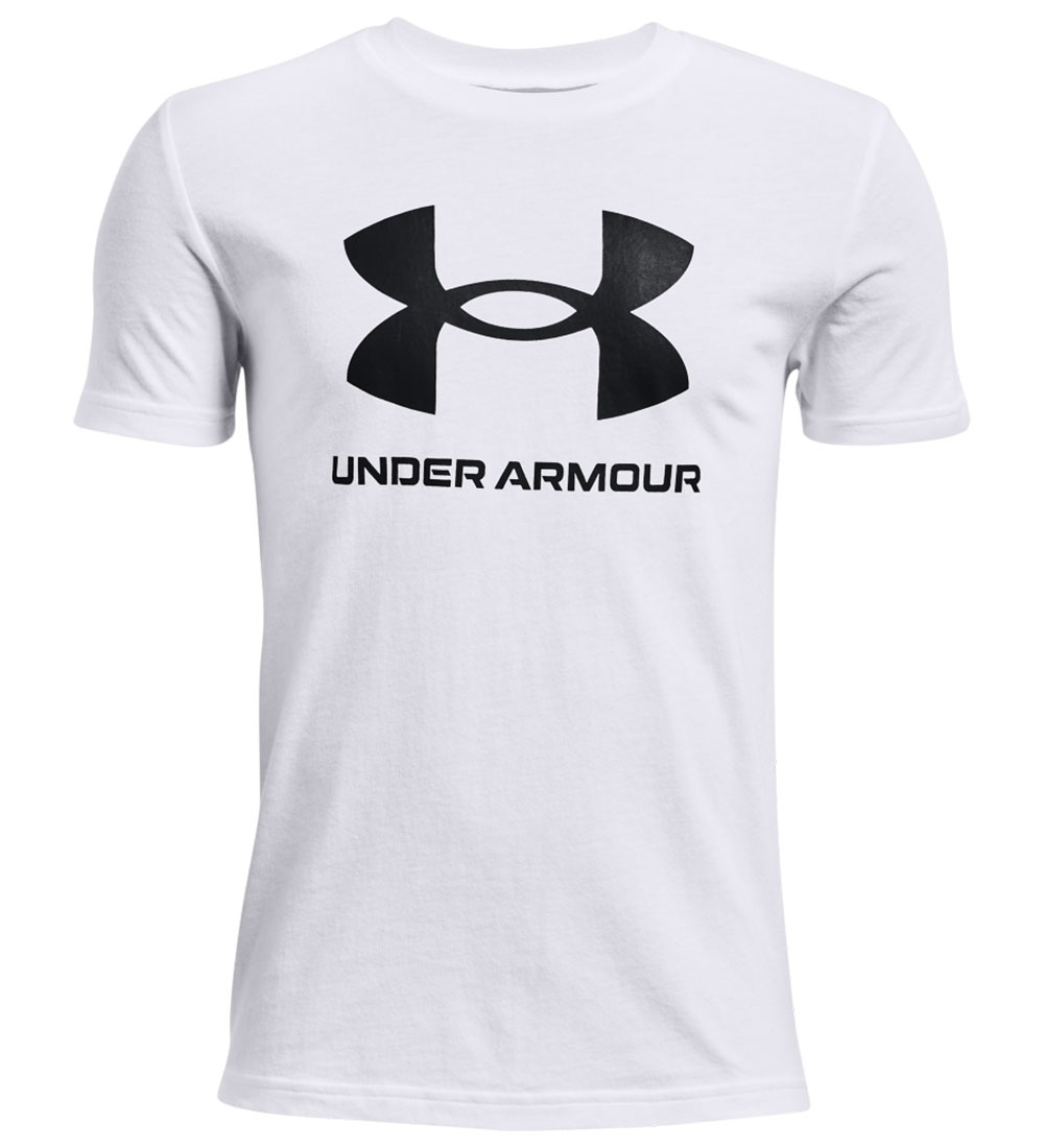Under Armour T-shirt - Sport Style Logo - White w. Black