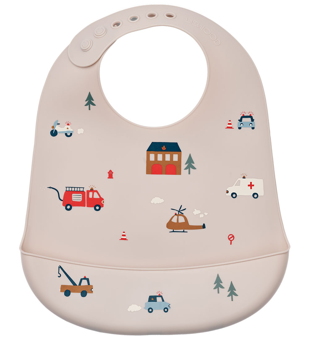 Bavoirs Liewood - Silicone - 2 Pack - Tilda - Véhicule d'urgence