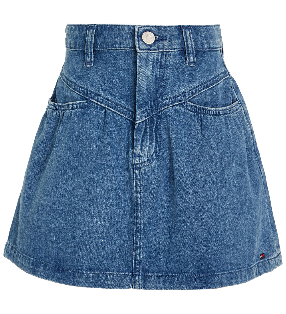Tommy Hilfiger Pils - Framan ok smáatriði - Létt Gallaefni