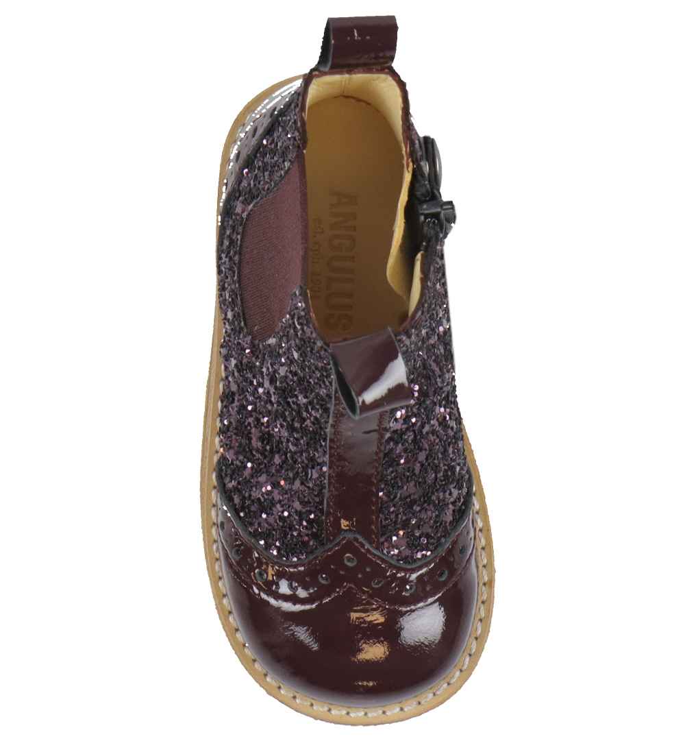 Bottes Angulus - Chelsea - Aubergine av. Glitter