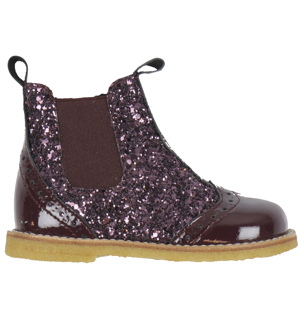 Bottes Angulus - Chelsea - Aubergine av. Glitter