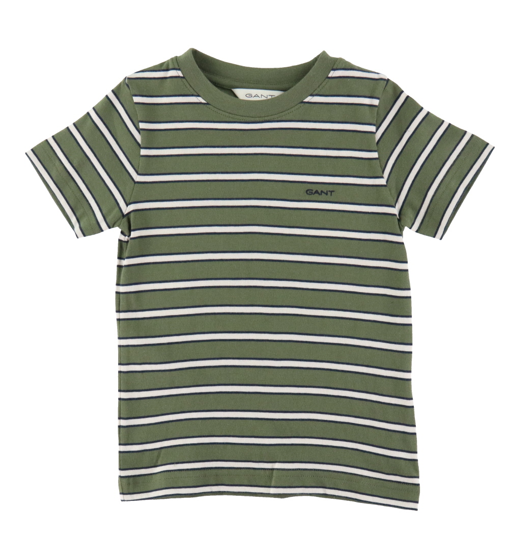 GANT T-skjorte - Juniper Green/Hvit Stripet