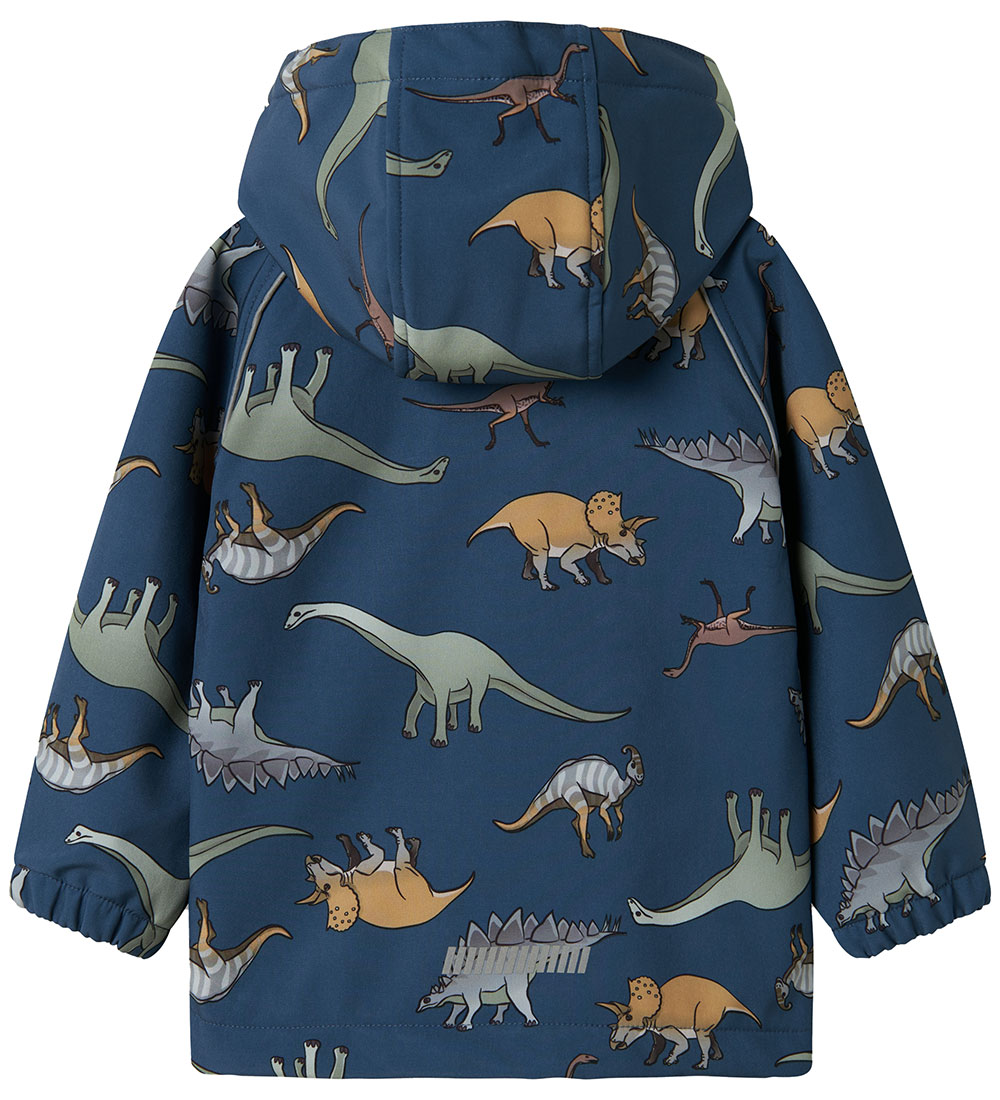 Name It Softshell Jacket w. Fleece - NmmAlfa08 - Dark Denim/Dino