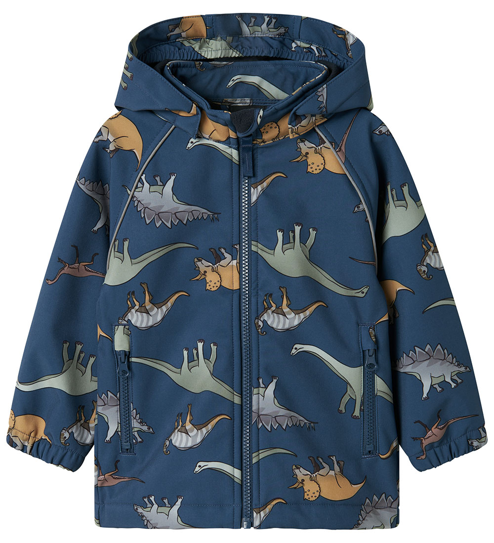 Name It Softshell Jacket w. Fleece - NmmAlfa08 - Dark Denim/Dino