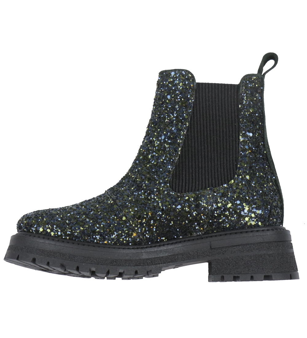 Angulus Stiefel - Chelsea - Teal m. Glitzer