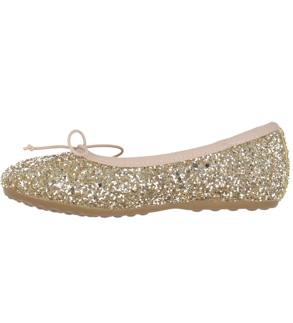 Bisgaard Ballerina Slippers - Lucy - Gold Glitter