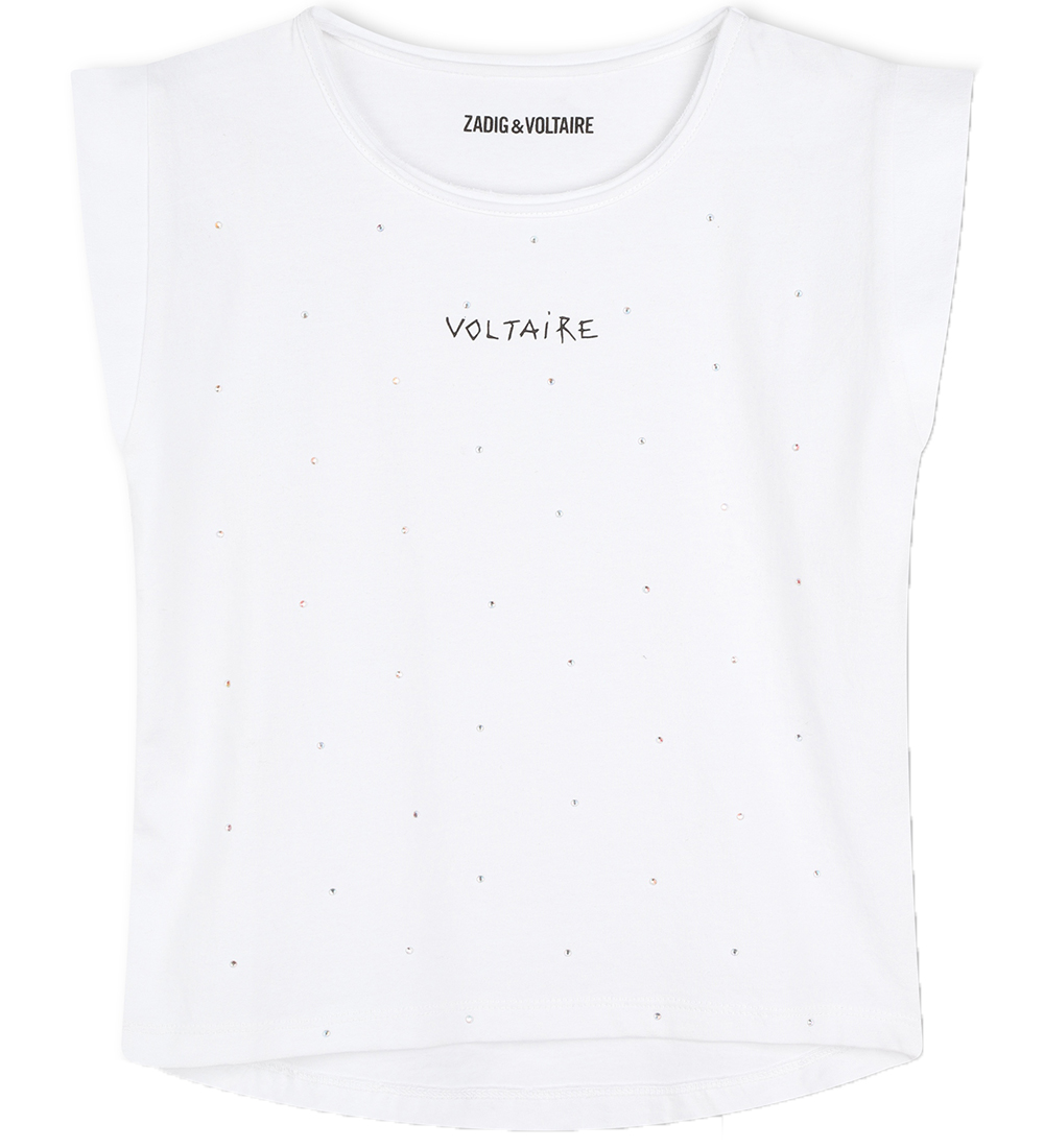 Zadig & Voltaire T-shirt - White w. Rhinestone