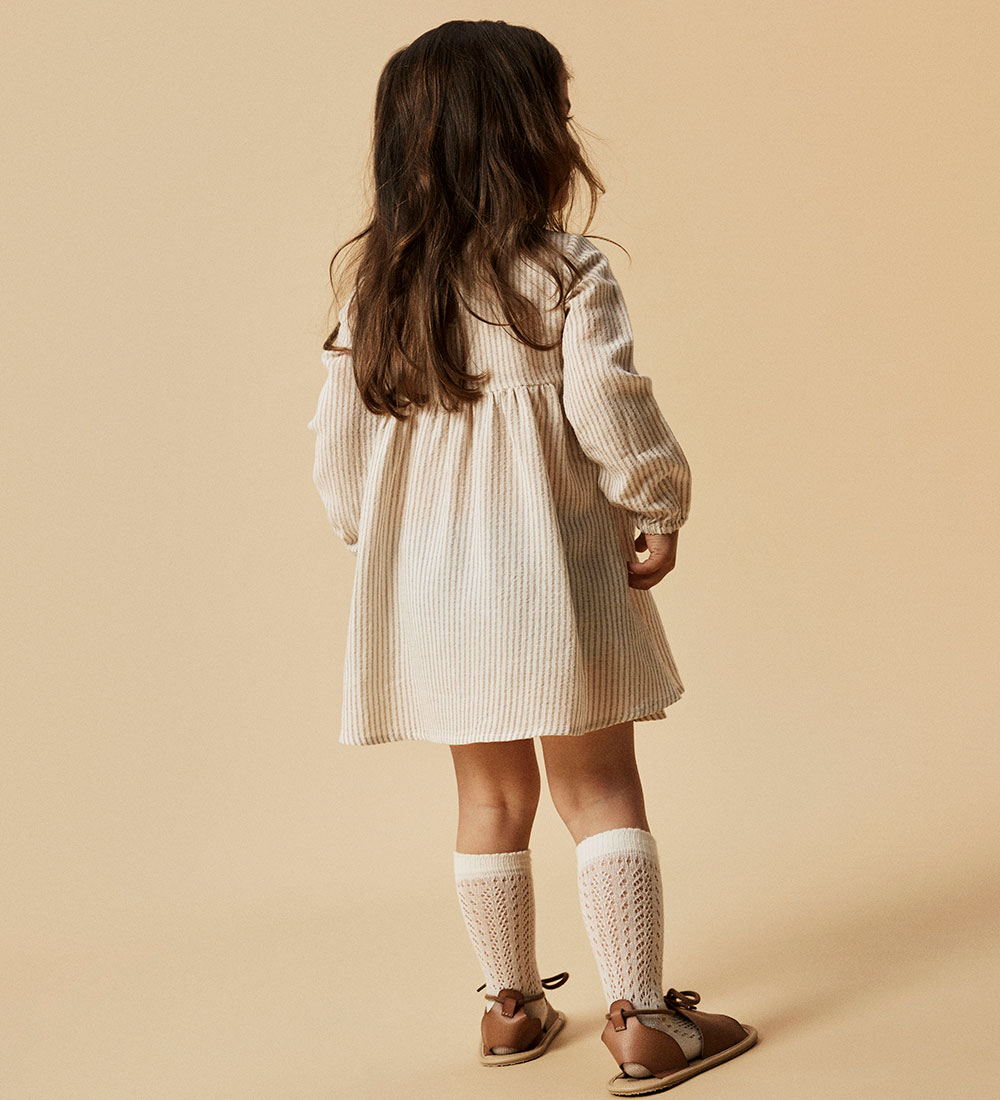 Lil' Atelier Dress - NmfLino - Coconut Milk/Taos Taupe