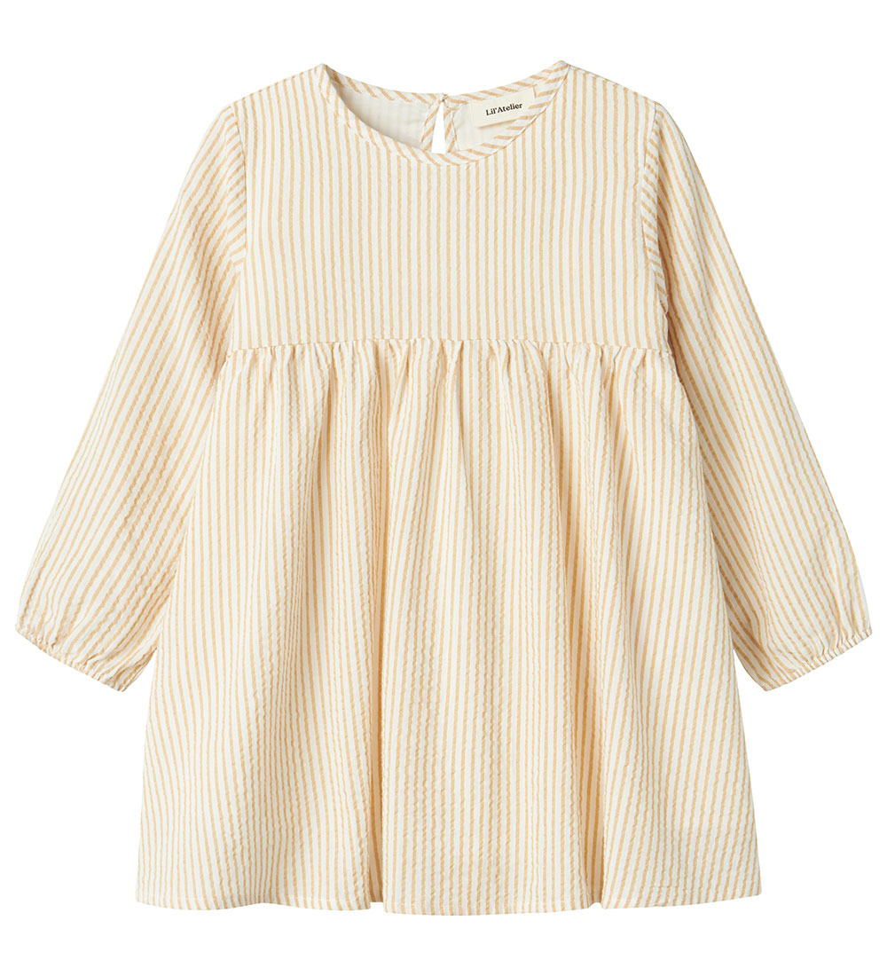 Lil' Atelier Dress - NmfLino - Coconut Milk/Taos Taupe
