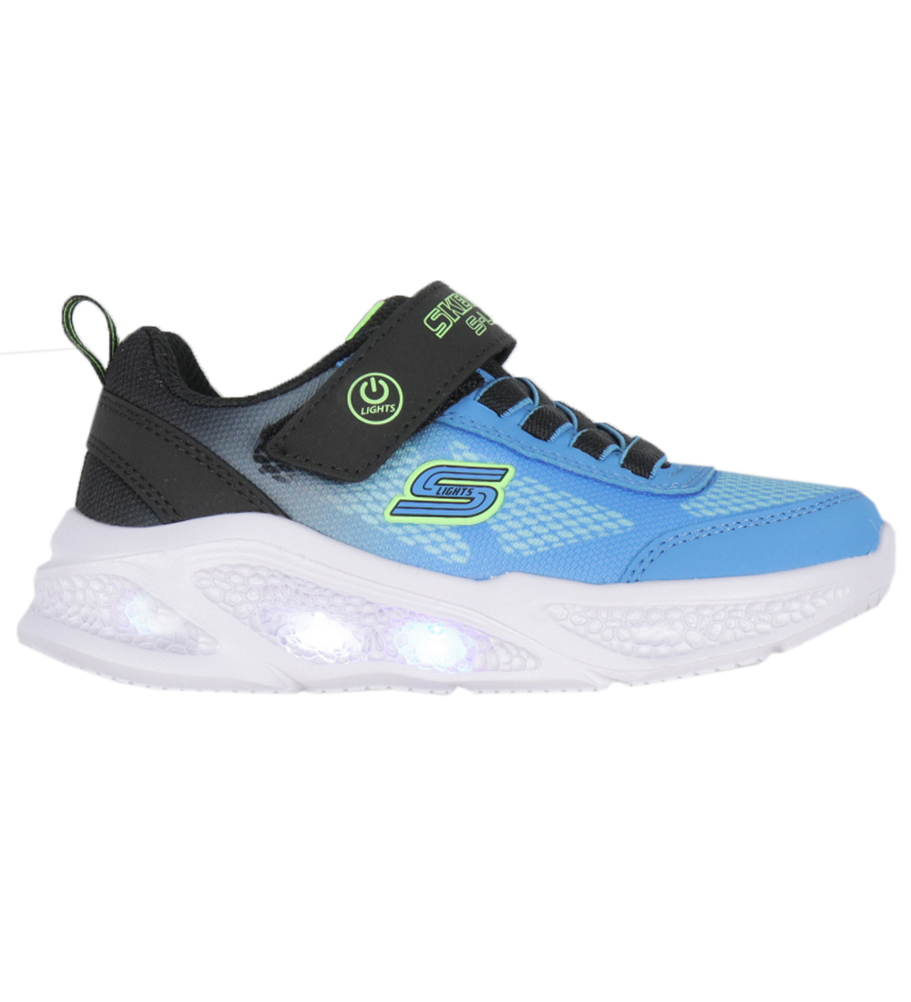 Skechers Sko - m. Lys - Meteor Lights - Svart/Blå