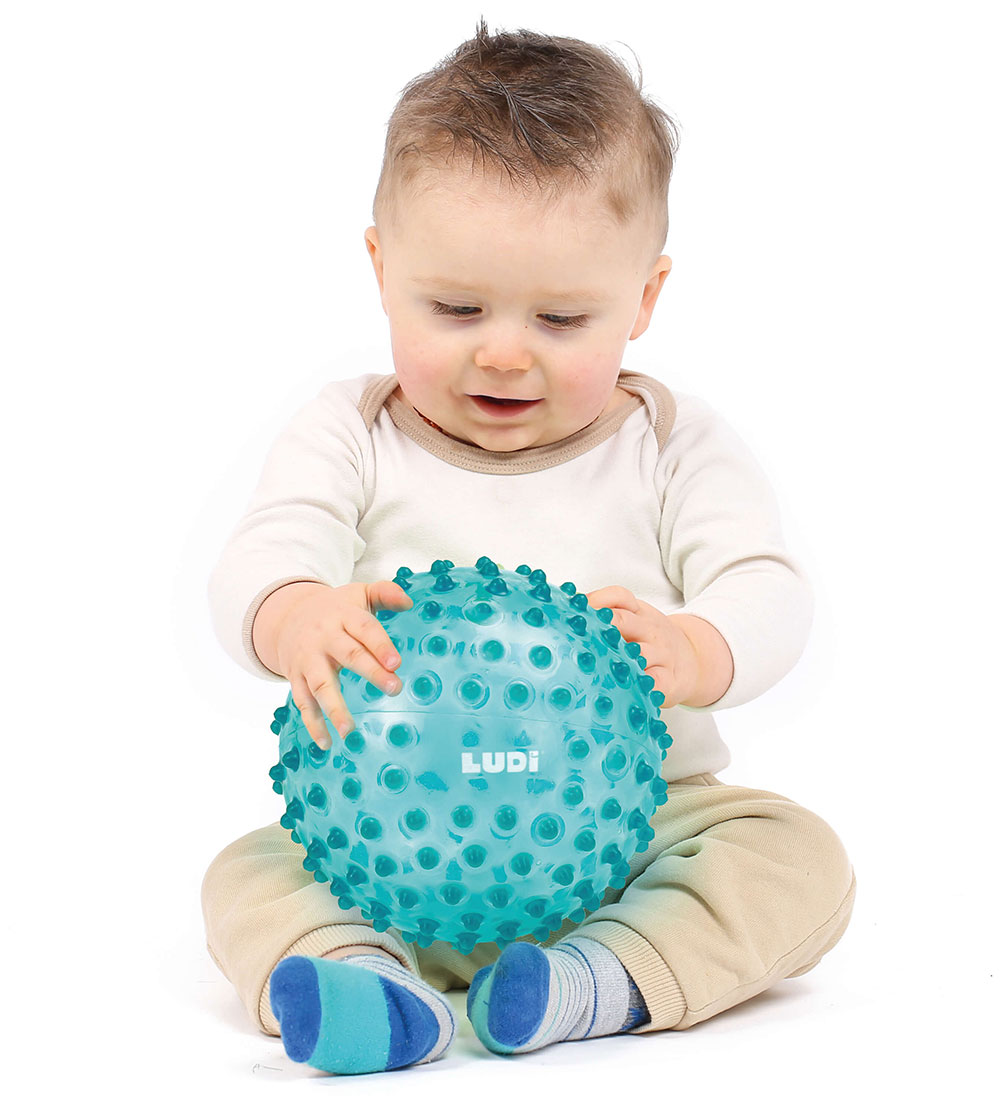 Ludi Zintuigenbal - 20 cm - Blauw m. Massageknoppen