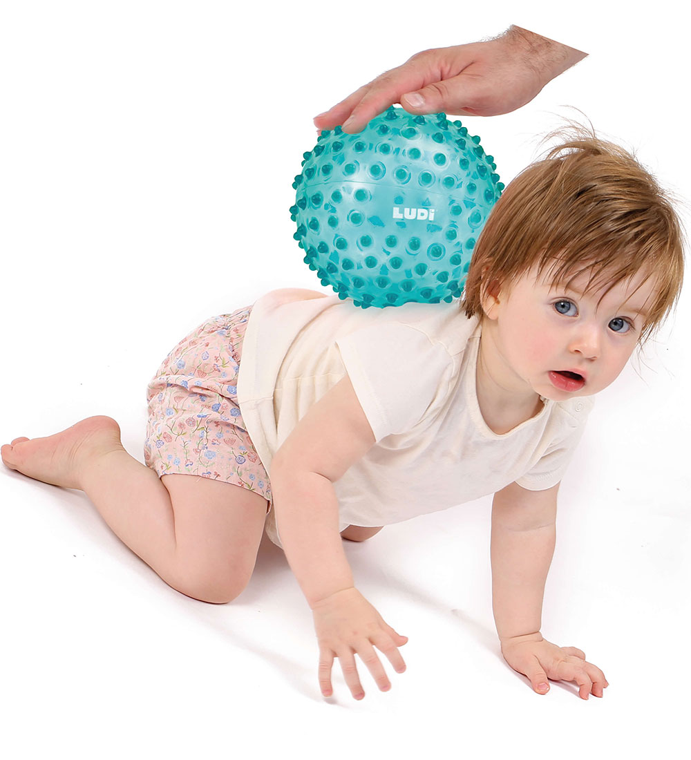 Ludi Zintuigenbal - 20 cm - Blauw m. Massageknoppen