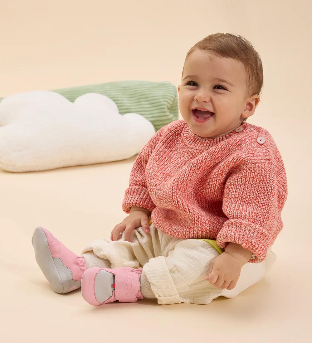 Affenzahn Soft Sole Leather Shoes - Crawly Koala - Pink
