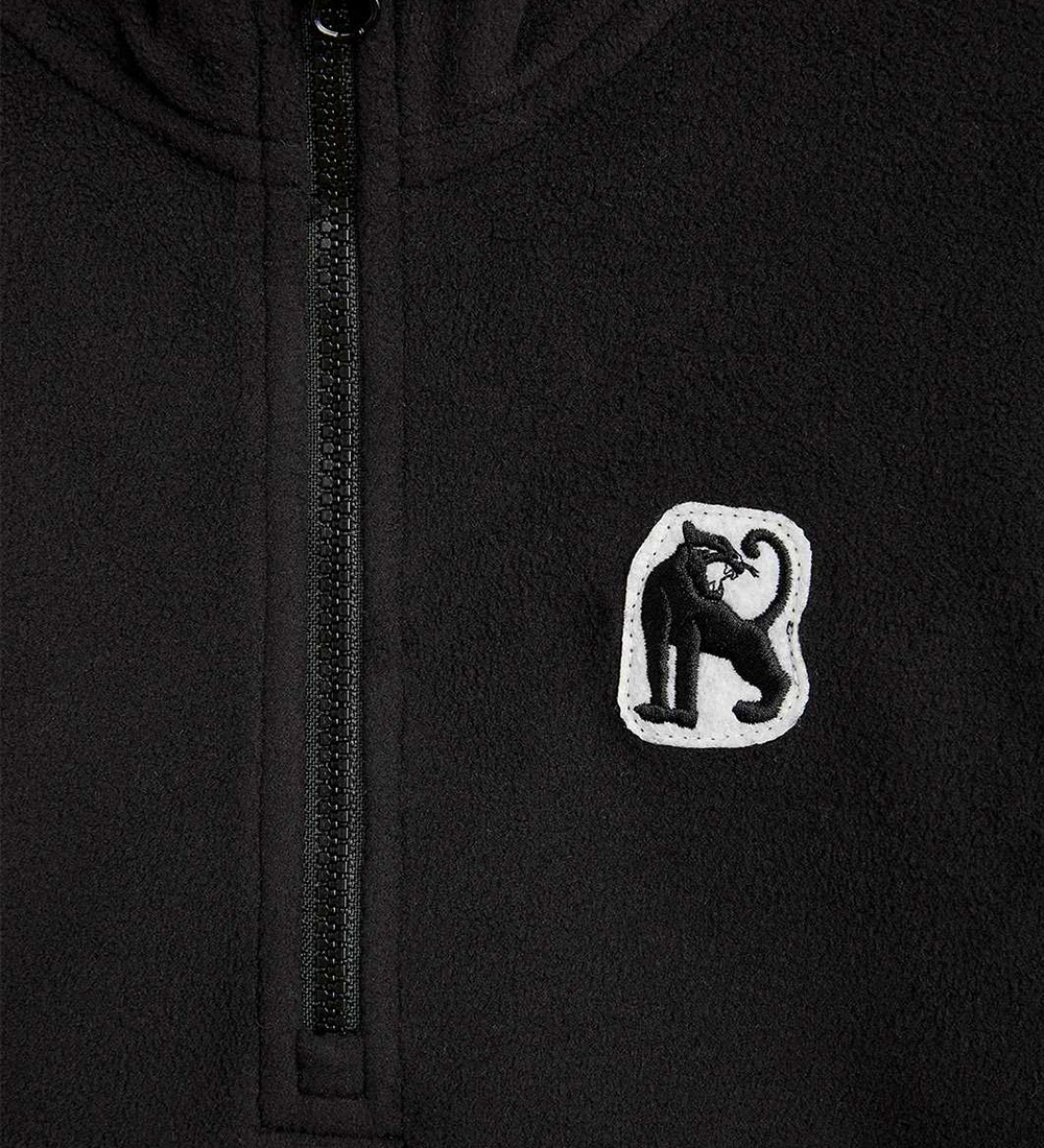 Mini Rodini Fleece Jacket - Black w. Panther