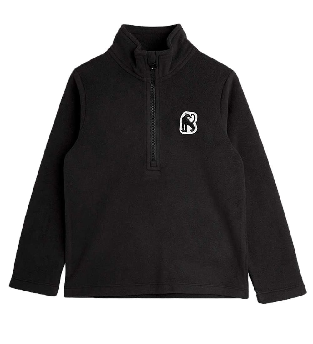 Mini Rodini Fleece Jacket - Black w. Panther