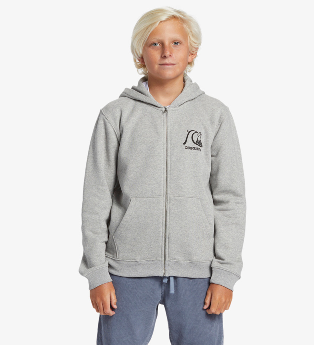 Quiksilver Cardigan - Graphic - Grey Melange w. Black