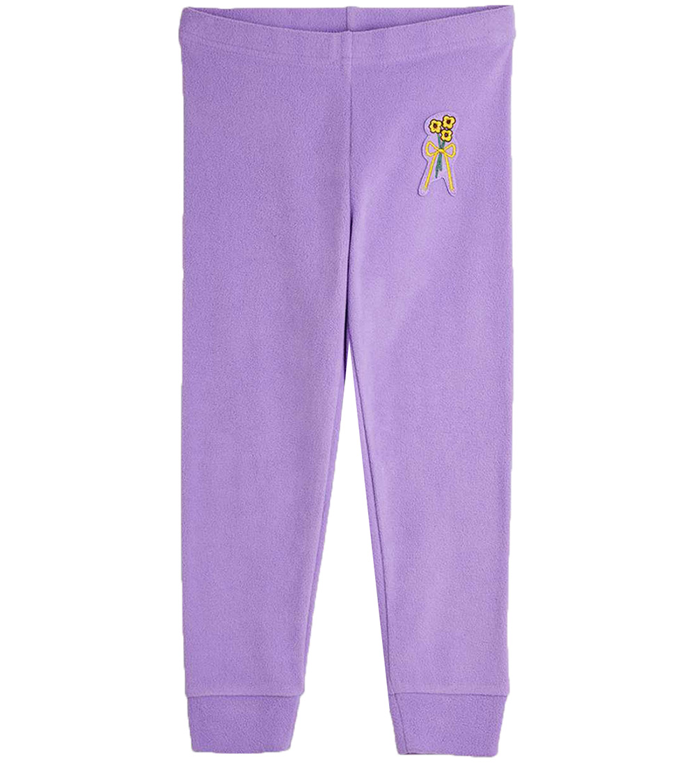 Mini Rodini Fleecebyxor - Winter Flowers - Lila