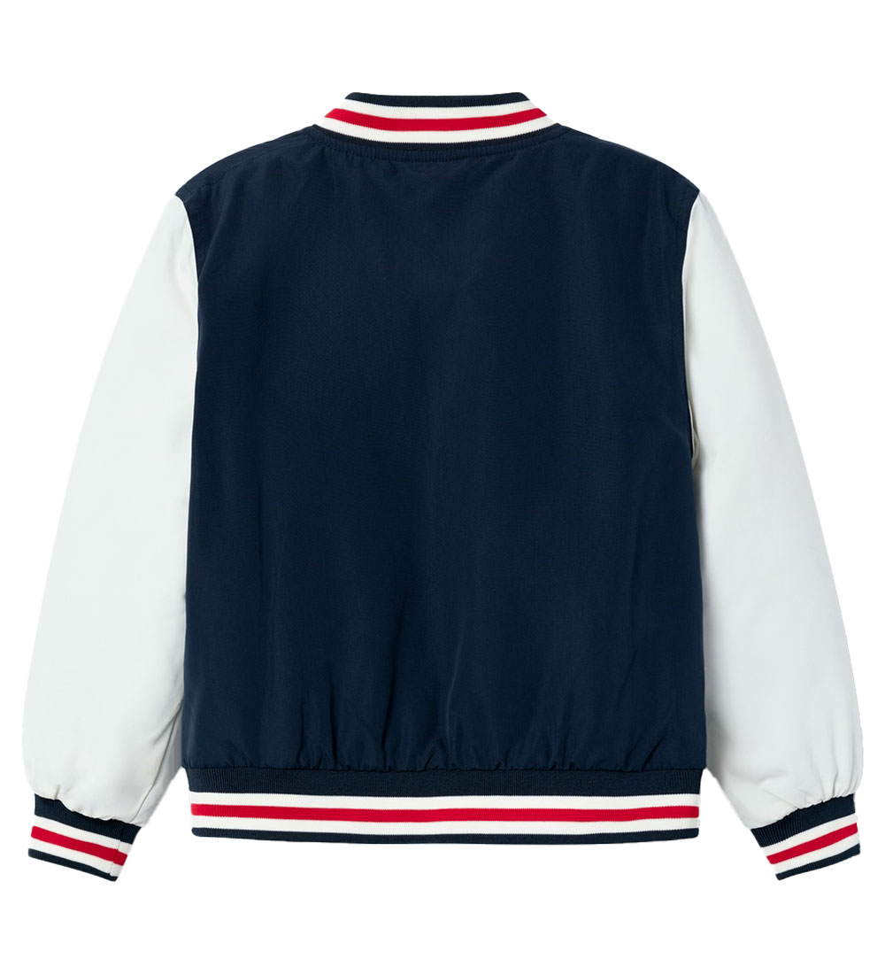Name It Bomberjacke - NmnMain - Dark Sapphire/Weiß m. Rot