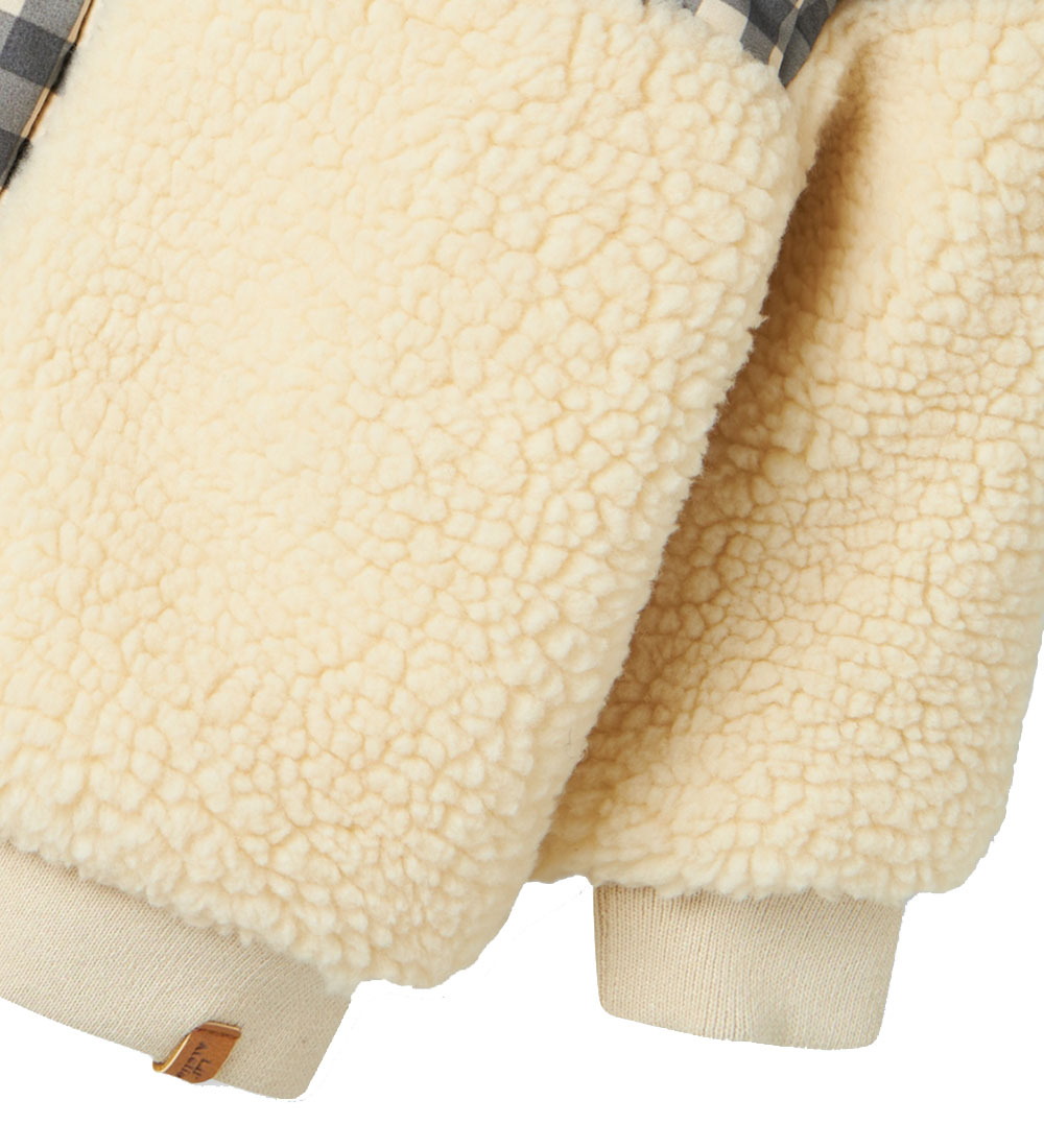 Lil' Atelier Fleece Jacket - NbmNaolin - Sandshell/Blue Check