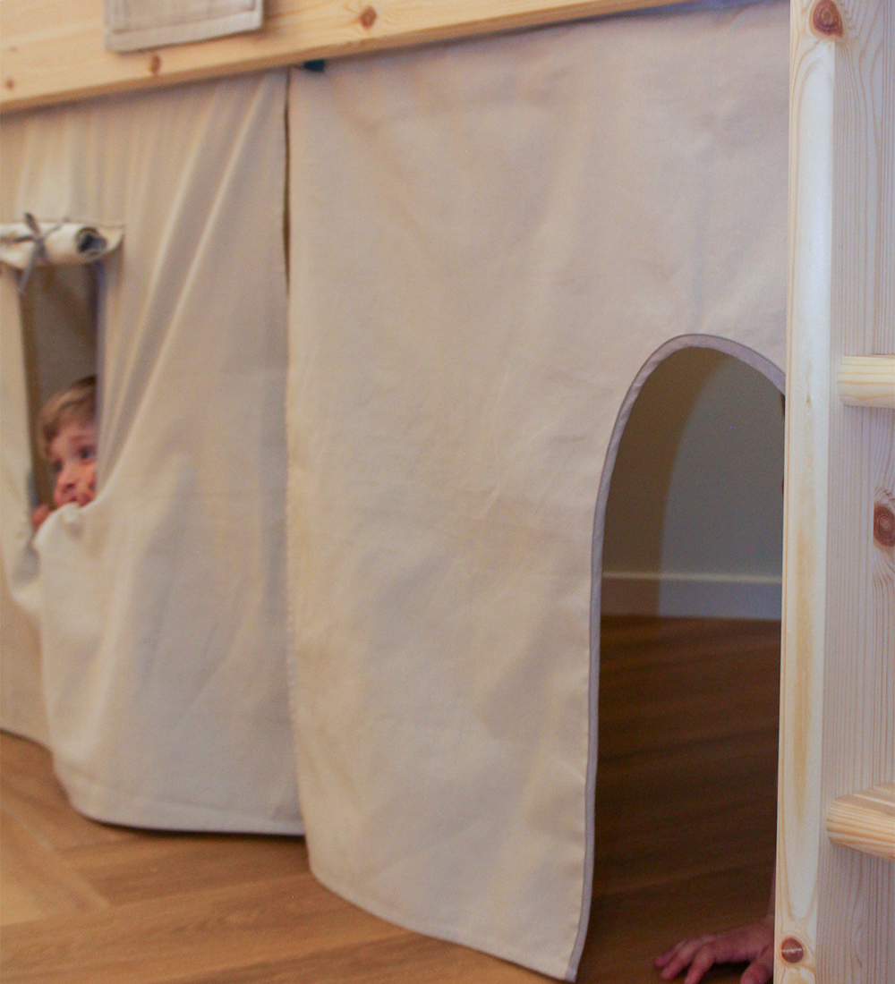Flexa Play curtain for half height Bed - Dawn - Warm Gray